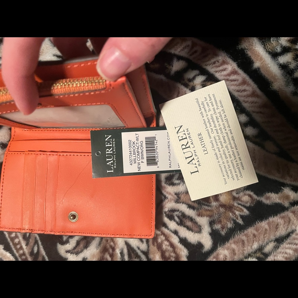 LRL Brown & Orange Leather Wallet - Picture 7 of 7
